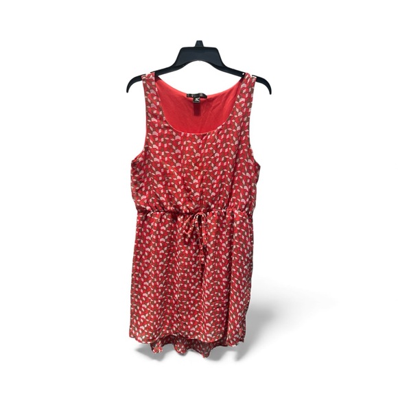Red Sleeveless Draw String Dress, Like New ! - Picture 1 of 7